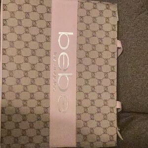 Bebe Cream and Pink Laptop Bag with Elegant Design